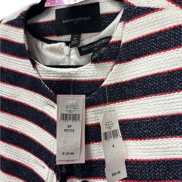 NWT Banana Republic Dress & Blazer Set in navy & red - Size 4 Dress / 6P Blazer - Picture 7 of 10